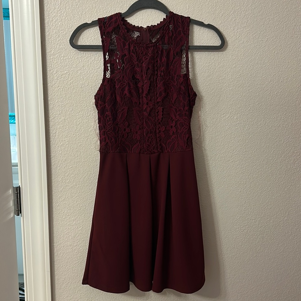 Maroon lace dress